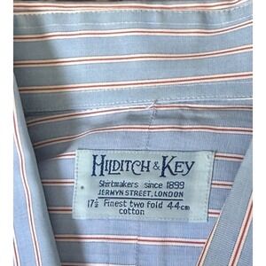 Vintage Hilditch & Key Dress Shirt French Cuff made in‎ Gr. Britain size 17.5/44